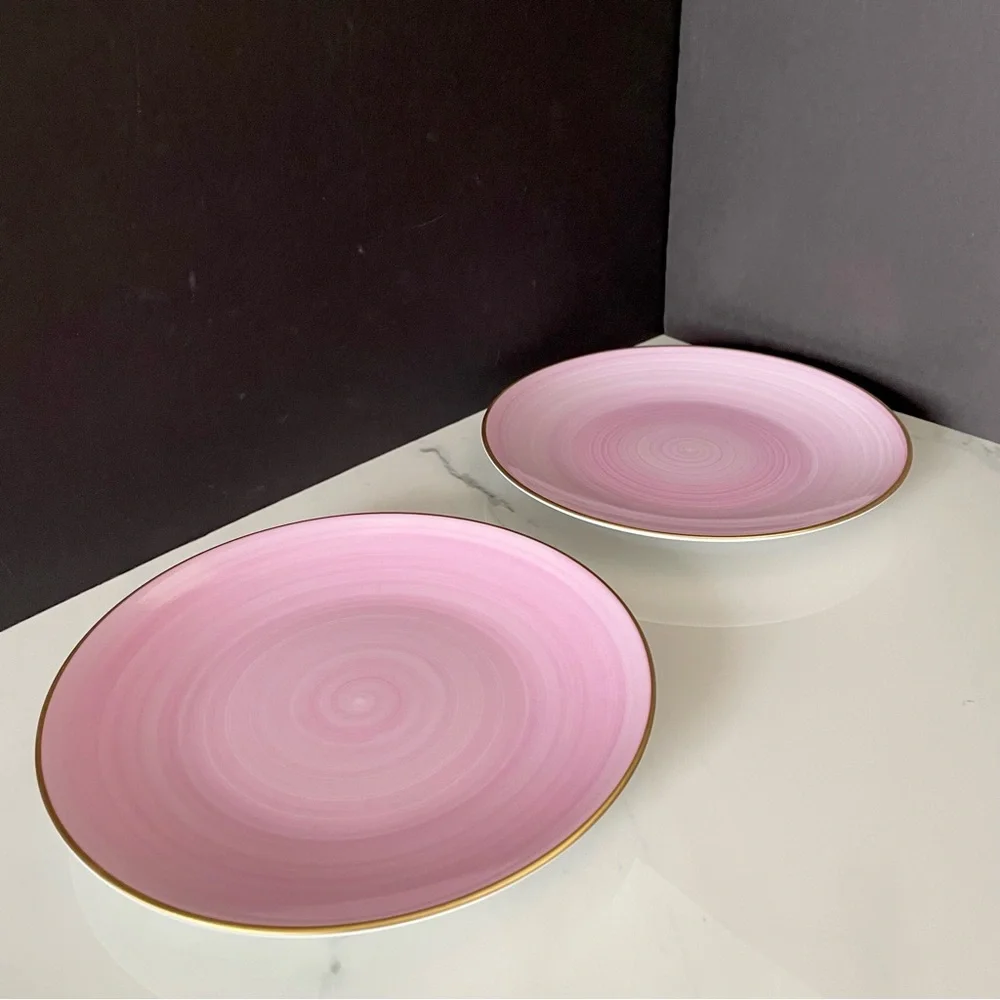 SET of 2 Light Pink Salad Plates - Marie Daage Limoges